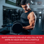 A muscular man in a gym, showcasing strength training and intense workout in a modern fitness environment