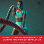 a women is exercises in green background