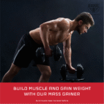 A muscular man in a gym, showcasing strength training and intense workout in a modern fitness environment