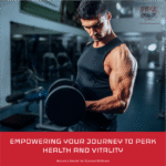 A muscular man in a gym, showcasing strength training and intense workout in a modern fitness environment