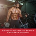 A muscular man in a gym, showcasing strength training and intense workout in a modern fitness environment